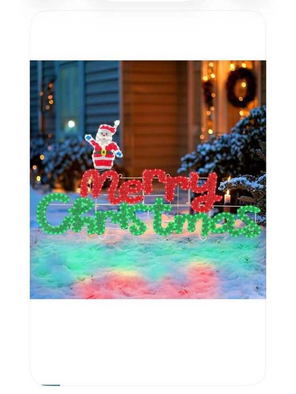 4.9FT Lighted Merry Christmas Sign with Santa, 438 LED Lights - New in Box